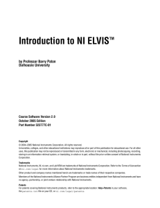 Introduction to NI ELVIS