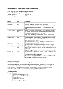 Lewisham Main Grants 2015-18 Assessment Form