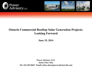 Ontario Commercial Rooftop Solar Generation Projects