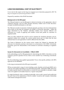 long run marginal cost of electricity