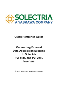 (DAS) to Solectria PVI 14TL and PVI 20TL Inverters