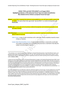 VESSEL TYPES and SUB-TYPES