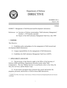 DoD Directive 3201.1, March 9, 1981