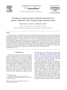Changes in organic matter–mineral interactions for marine