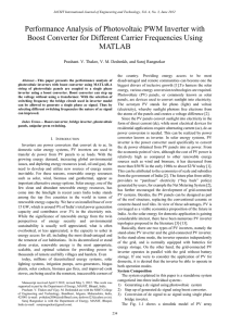 Performance Analysis of Photovoltaic PWM Inverter with Boost