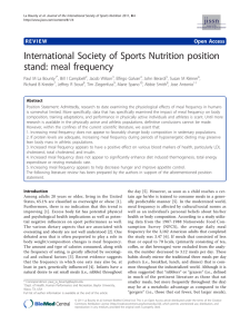 International Society of Sports Nutrition position stand: meal