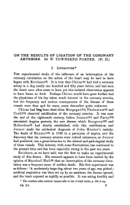 On the results of ligation of the coronary arteries.