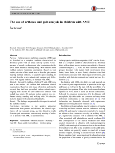 The use of orthoses and gait analysis in children with AMC