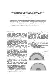 Mechanical Design and Analysis of a Permanent Magnet Rotors