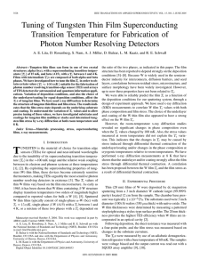 Tuning of Tungsten Thin Film Superconducting Transition