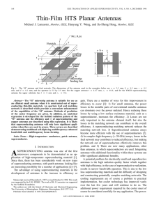 Thin-Film HTS Planar Antennas - Applied Superconductivity, IEEE