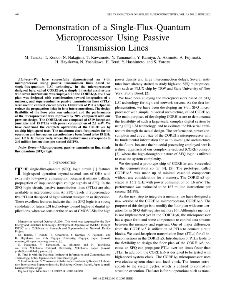 Demonstration of a SingleFluxQuantum Microprocessor Using