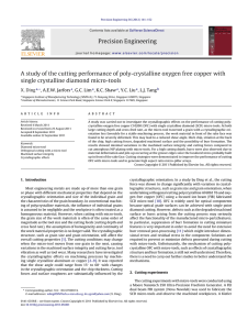 A study of the cutting performance of poly