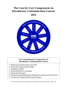 The Case for Core Competencies in Introductory Communication