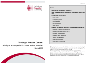 The Legal Practice Course: What you are expected to know before