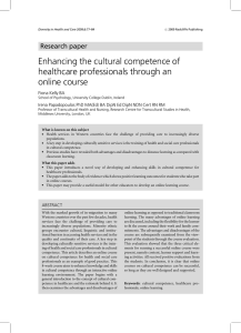 Enhancing the cultural competence of healthcare professionals