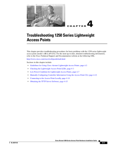 Troubleshooting 1250 Series Lightweight Access Points