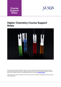 Higher Chemistry Course Support Notes