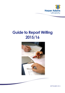 Guide to Report Writing 2015/16