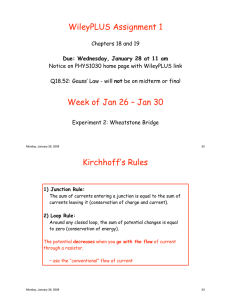 WileyPLUS Assignment 1 Week of Jan 26 – Jan 30 Kirchhoff`s Rules