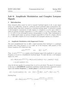 Lab 8: Amplitude Modulation and Complex Lowpass Signals