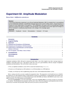 Experiment 02: Amplitude Modulation