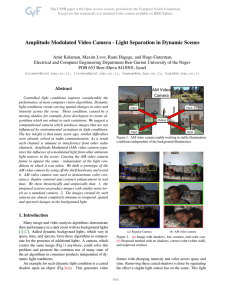 Amplitude Modulated Video Camera - Light Separation in Dynamic