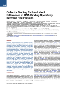 Cofactor Binding Evokes Latent Differences in DNA Binding