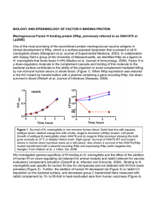 Biology and Epidemiology of Factor H Binding Protein