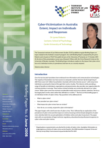 Cyber-Victimisation in Australia