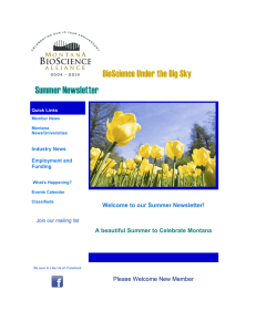 BioScience Under the Big Sky Summer Newsletter
