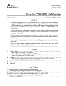 Using the TPS767D325 LDO Regulator