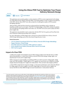 AN 750: Using the Altera PDN Tool to Optimize Your Power Delivery