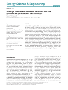 methane emissions and the greenhouse gas footprint of natural gas