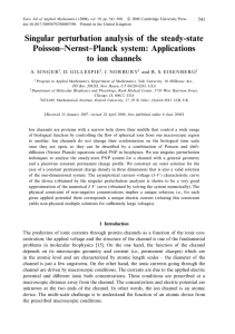 Applications to ion channels - the Princeton University Mathematics