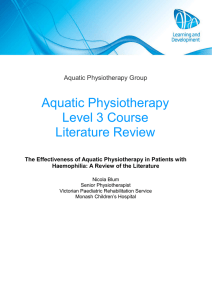 Haemophilia and Aquatic Physiotherapy