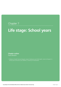 Life stage: School years