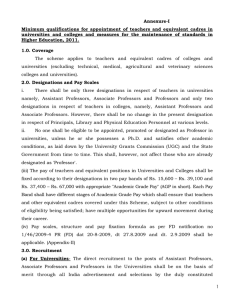 Minimum qualifications for appointment of teachers and equivalent