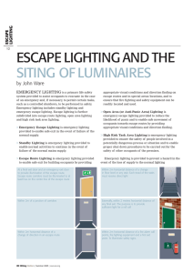 Escape lighting and luminaires