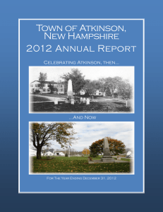 Town of Atkinson, New Hampshire 2012 Annual Report