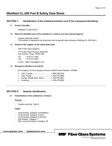 Weldfast CL-200 Part B Safety Data Sheet