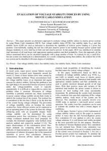 EVALUATION OF VOLTAGE STABILITY INDICES BY