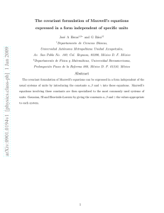 The covariant formulation of Maxwell`s equations expressed in a