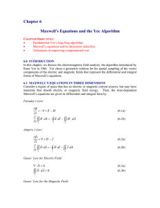 Introduction to Maxwell`s Equations and the Yee Algorithm
