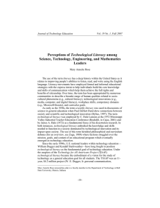 Perceptions of Technological Literacy among Science, Technology