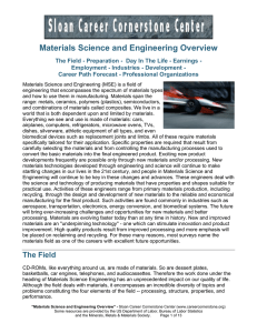 Materials Science and Engineering Overview