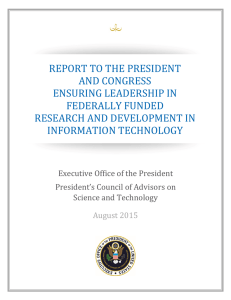 report to the president and congress ensuring leadership in federally