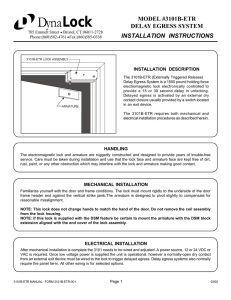 model #3101b-etr delay egress system installation