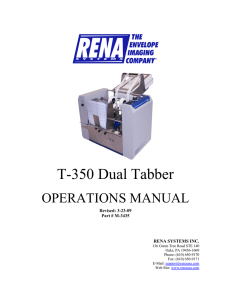 T-350 Manual - RENA Systems, Inc.