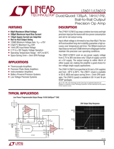 LT6011/LT6012 - Dual/Quad 135µA, 14nV/rtHz